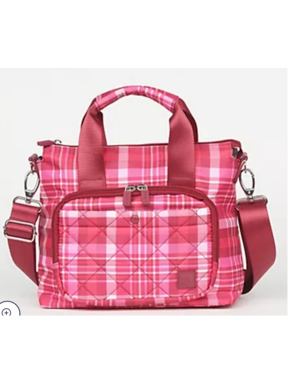 IHKWIP Plaid Mini Tote Bag,Pink Berry Plaid New